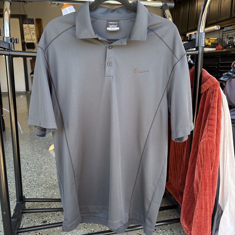 Nike golf dry fit polo grey size